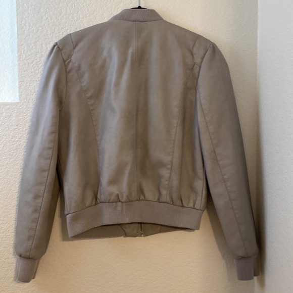 Xhilaration Jackets & Coats Grey Faux Leather Bomber Jacket Poshmark